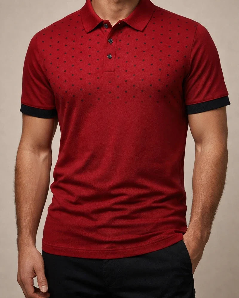 Men's Polo Shirt Golf Shirt Polka Dot Turndown Black / Red Blue Orange Dark Gray Red Outdoor Daily Short Sleeve Button-Down Clothing Apparel Classic | JRSEE:107d881f-2a1b-495f-ae38-3ea11005cdfa
