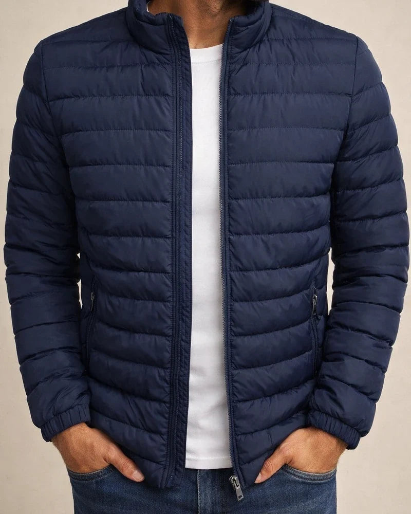 Men's Puffer Jacket Winter Jacket Quilted Jacket Winter Coat Warm Casual Solid Color Outerwear Clothing Apparel Light Blue Navy Big red | JRSEE:827719e0-15da-456f-a278-0f7354147976