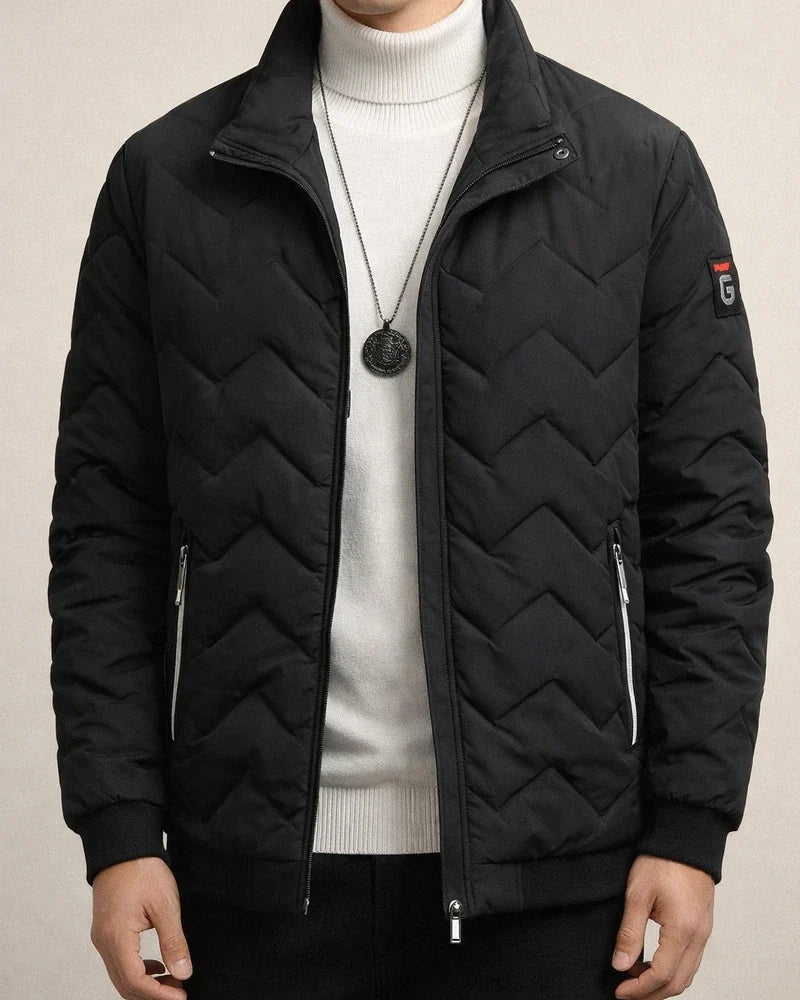 Men's Puffer Jacket Winter Jacket Quilted Jacket Winter Coat Windproof Warm Casual Daily Wear Stripes and Plaid Outerwear Clothing Apparel Casual Daily Trendy Black Light Green Gray | JRSEE:178cabf8-851a-49c3-ac74-979f6e058dc6