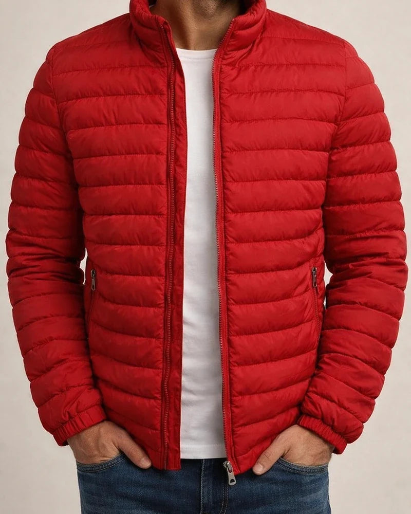 Men's Puffer Jacket Winter Jacket Quilted Jacket Winter Coat Warm Casual Solid Color Outerwear Clothing Apparel Light Blue Navy Big red | JRSEE:0b5eb446-9fb4-49ed-af93-d58fabffc812