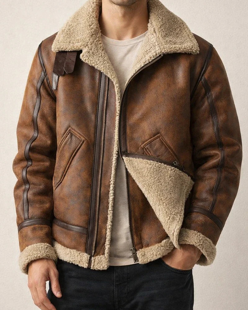 Men's Retro Suede Lambswool Jacket Jacket Padded Thickened Winter Fur One Big Size Coat | JRSEE:b2b880d7-dd08-419c-b06e-7f49ba88ab1b