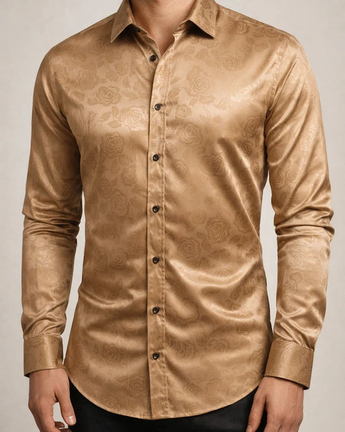 Men's Satin Silk Shirt Prom Shirt Graphic Turndown Silver Black Gold Wine Navy Blue Wedding Party Long Sleeve Button-Down Clothing Apparel Silk Luxury Shiny | JRSEE:f8720a33-3b27-44fc-a583-5b1051bdceff