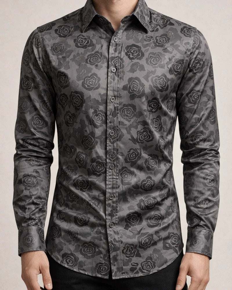 Men's Satin Silk Shirt Prom Shirt Graphic Turndown Silver Black Gold Wine Navy Blue Wedding Party Long Sleeve Button-Down Clothing Apparel Silk Luxury Shiny | JRSEE:f2495aa9-569f-4c78-94a4-b20a3562d366