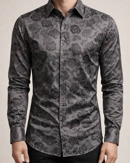 Men's Satin Silk Shirt Prom Shirt Graphic Turndown Silver Black Gold Wine Navy Blue Wedding Party Long Sleeve Button-Down Clothing Apparel Silk Luxury Shiny | JRSEE:f2495aa9-569f-4c78-94a4-b20a3562d366