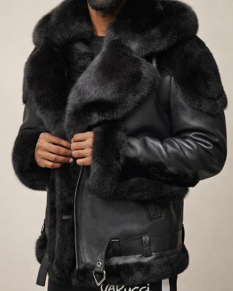 Men's Shearling Coat Winter Jacket Sherpa jacket Winter Coat Jacket Faux Leather Jacket Thermal Warm Windproof Rain Waterproof Outdoor Street Daily Zipper Turndown Streetwear Sporty Casual Jacket | JRSEE:e5cd5446-34ea-492c-8aaa-88798312bf35