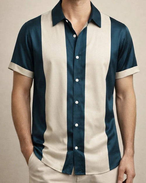Men's Shirt Bowling Shirt Button Up Shirt Summer Shirt Red Navy Blue Blue Green Short Sleeve Color Block Turndown Outdoor Street Button-Down Clothing Apparel Fashion 1950s Casual Breathable | JRSEE:41ede743-65aa-4ef8-ad60-1f82aba02e3e