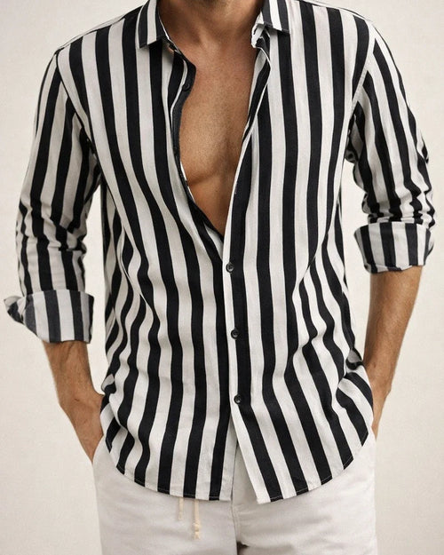 Men's Shirt Button Up Shirt Casual Shirt Summer Shirt Beach Shirt Yellow Pink Blue Sky Blue Green Long Sleeve Striped Lapel Street Vacation Print Clothing Apparel Fashion Leisure Hawaiian | JRSEE:e091bf02-a024-4696-9738-7e1bda2167a5