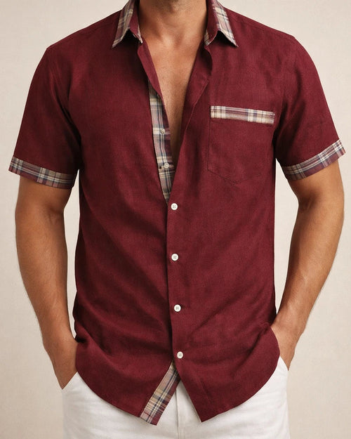 Men's Shirt Button Up Shirt Summer Shirt Black White Pink Red Blue Short Sleeve Color Block Plaid / Check Turndown Street Casual Button-Down Clothing Apparel Sports Fashion Classic Comfortable | JRSEE:0b450626-5a02-4e28-a9da-ff30f55b008c