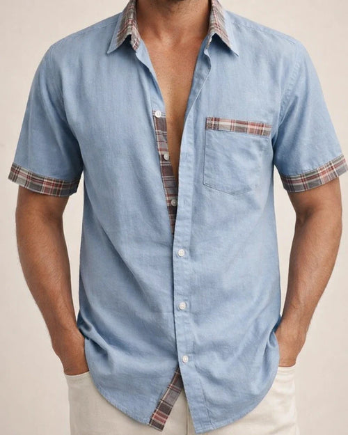 Men's Shirt Button Up Shirt Summer Shirt Black White Pink Red Blue Short Sleeve Color Block Plaid / Check Turndown Street Casual Button-Down Clothing Apparel Sports Fashion Classic Comfortable | JRSEE:f598d3e0-586e-49d6-ac51-356e49c08a33