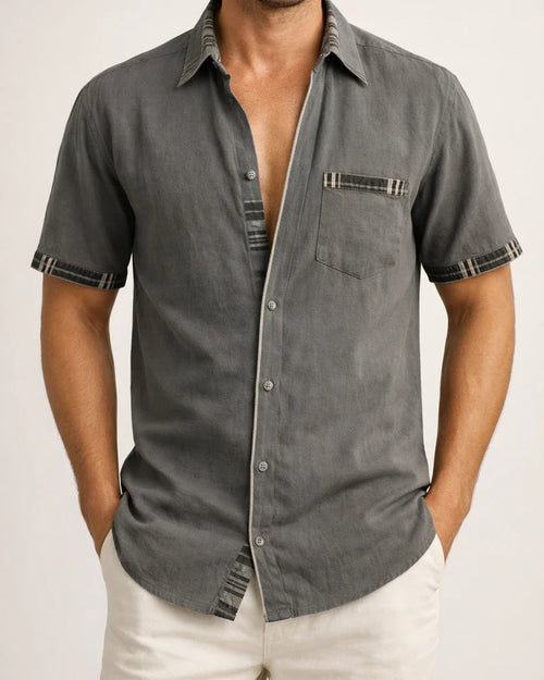 Men's Shirt Button Up Shirt Summer Shirt Black White Pink Red Blue Short Sleeve Color Block Plaid / Check Turndown Street Casual Button-Down Clothing Apparel Sports Fashion Classic Comfortable | JRSEE:950959a0-260c-4745-9096-f78bb2308b7f