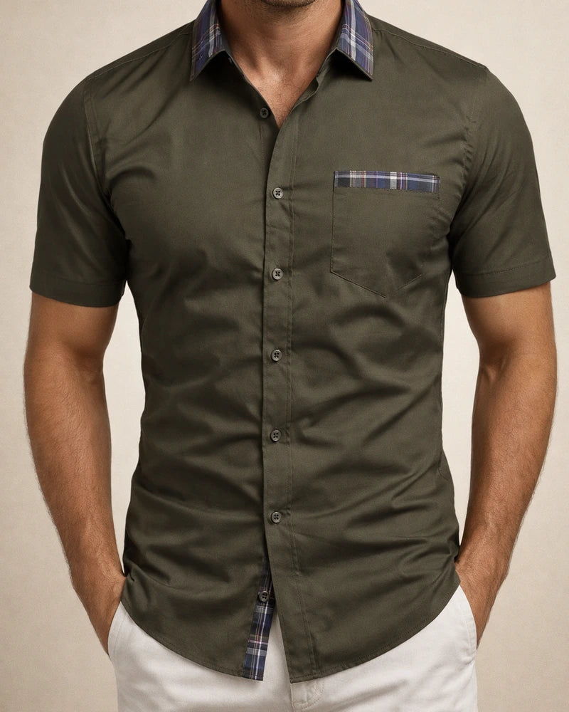 Men's Shirt Button Up Shirt Summer Shirt Black White Pink Red Blue Short Sleeve Color Block Plaid / Check Turndown Street Casual Button-Down Clothing Apparel Sports Fashion Classic Comfortable | JRSEE:fb5dfa0f-f374-4d2a-bdd9-4b5accf75fd3
