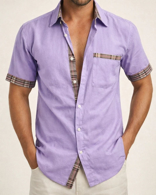 Men's Shirt Button Up Shirt Summer Shirt Black White Pink Red Blue Short Sleeve Color Block Plaid / Check Turndown Street Casual Button-Down Clothing Apparel Sports Fashion Classic Comfortable | JRSEE:16a61fab-e597-4596-b0cd-27cca67075e1