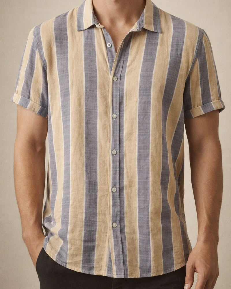 Men's Shirt Button Up Shirt Summer Shirt Casual Shirt Light Yellow Yellow Pink Red & White Orange Short Sleeve Striped Turndown Street Daily Print Clothing Apparel Stylish Casual Classic | JRSEE:72082152-7117-4925-91a8-575c36b27b9e