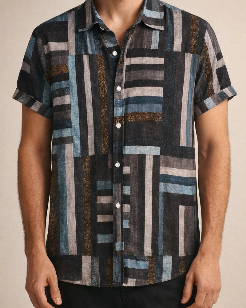 Men's Shirt Button Up Shirt Summer Shirt Casual Shirt Light Yellow Yellow Pink Red & White Orange Short Sleeve Striped Turndown Street Daily Print Clothing Apparel Stylish Casual Classic | JRSEE:c81569d4-80a1-4063-aaca-4ce17ee18e36