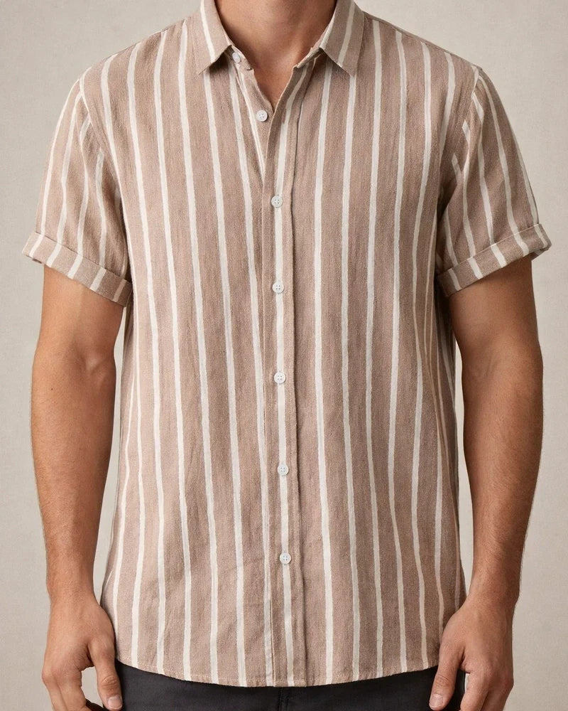 Men's Shirt Casual Shirt Black Wine Red & White Green khaki Short Sleeves Stripe Turndown Outdoor Daily Wear Print Clothing Apparel Fashion Streetwear Casual | JRSEE:7c4d8a1f-9b52-42f6-a14b-1d9f05726ba6