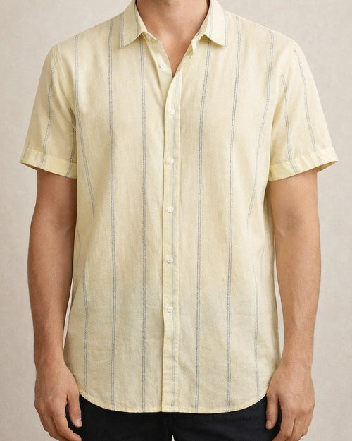 Men's Shirt Casual Shirt Black Wine Red & White Green khaki Short Sleeves Stripe Turndown Outdoor Daily Wear Print Clothing Apparel Fashion Streetwear Casual | JRSEE:00a19cd7-17ba-49c6-afaf-c679ec825976