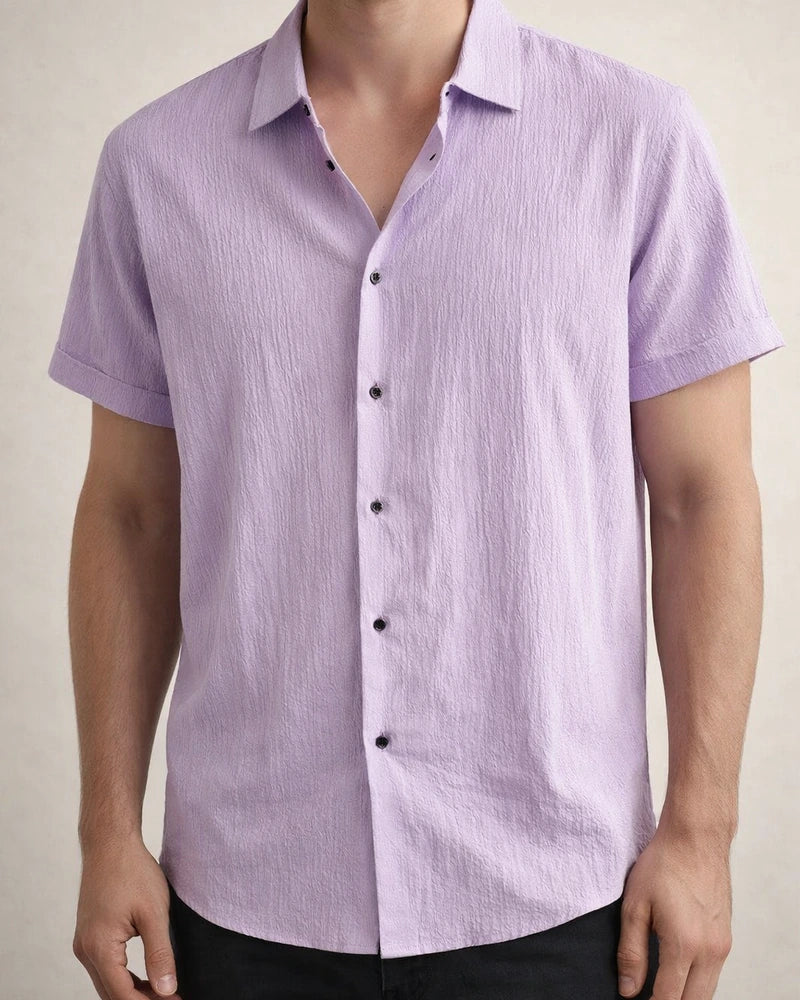 Men's Shirt Casual Shirt Summer Shirt Beach Shirt White Pink Wine Short Sleeve Plain Lapel Summer Casual Daily Clothing Apparel | JRSEE:fbf1079c-18c6-46f2-9c00-2e12190e2f0f