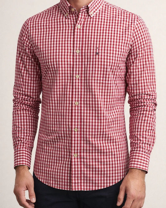 Men's Shirt Cotton Long-sleeved Plaid Shirt Men's Casual Slim Shirt | JRSEE:a01c5b77-de59-4236-930d-b7791c55e7f4