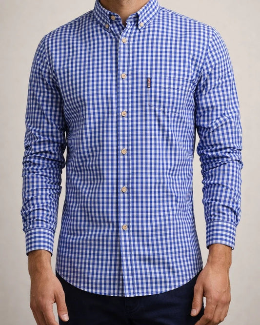 Men's Shirt Cotton Long-sleeved Plaid Shirt Men's Casual Slim Shirt | JRSEE:9f67f389-c62d-4330-9250-c31c55fad5f5