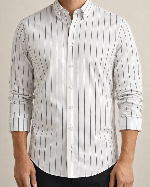 Men's Shirt Dress Shirt Striped Collar Black Blue Red Navy Blue Light Blue Work Daily Long Sleeve Clothing Apparel Formal Casual Slim Fit / Machine wash | JRSEE:b745712d-c95a-4814-92f7-05bf38e09f3e