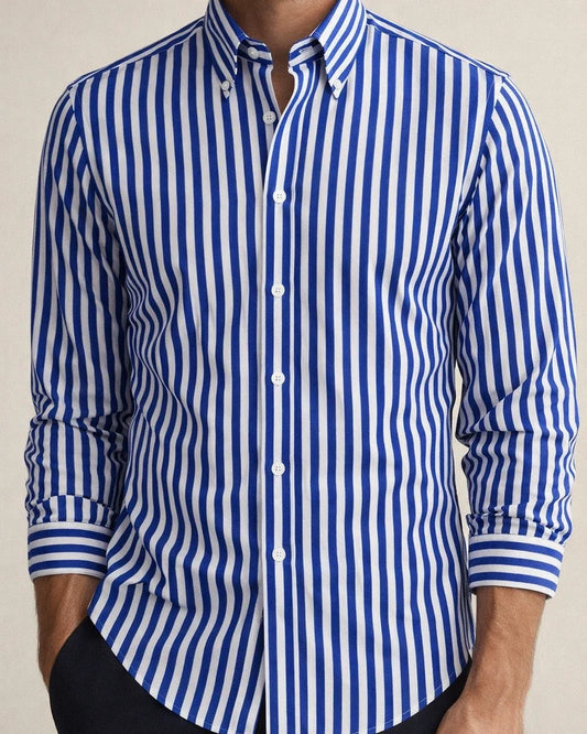 Men's Shirt Dress Shirt Striped Collar Black Blue Red Navy Blue Light Blue Work Daily Long Sleeve Clothing Apparel Formal Casual Slim Fit / Machine wash | JRSEE:43a9a440-527c-4387-88e1-097cfd875323