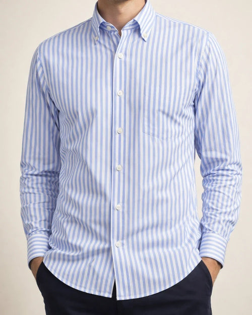 Men's Shirt Dress Shirt Striped Collar Black Blue Red Navy Blue Light Blue Work Daily Long Sleeve Clothing Apparel Formal Casual Slim Fit / Machine wash | JRSEE:ee1a8f0a-d98b-497c-b0e4-a22bca5ff87e