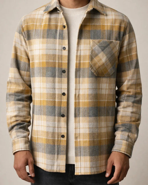 Men's Shirt Jacket Shacket Overshirt Plaid / Check Lattice Turndown Black Blue Orange Brown Gray Outdoor Street Long Sleeve Clothing Apparel Fashion Casual Comfortable | JRSEE:415915a4-e528-465a-871b-f757fdfc97ed