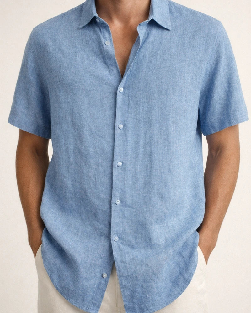Men's Shirt Linen Shirt Casual Shirt Summer Shirt Beach Shirt Button Down Shirt Black White Blue Short Sleeve Plain Lapel Summer Casual Daily Clothing Apparel | JRSEE:c936203f-7a97-4c59-b9f9-988ba6519018