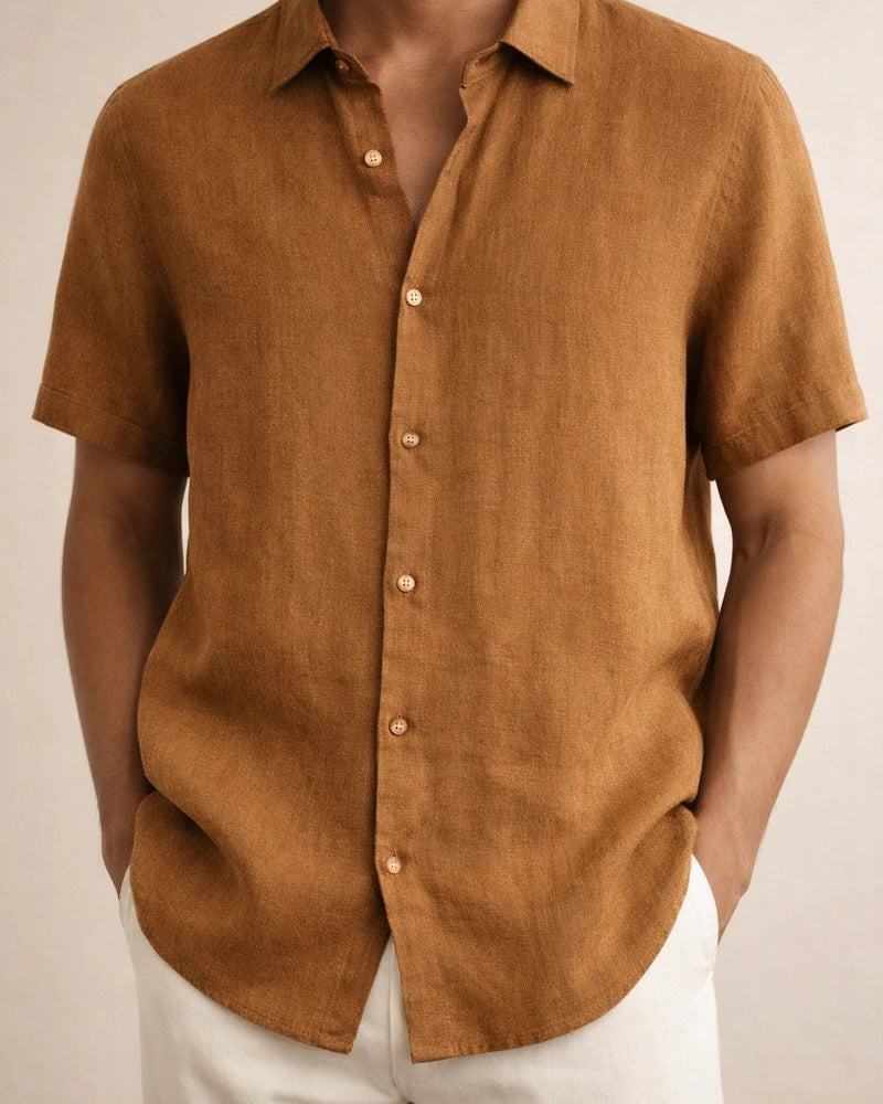Men's Shirt Linen Shirt Casual Shirt Summer Shirt Beach Shirt Button Down Shirt Black White Blue Short Sleeve Plain Lapel Summer Casual Daily Clothing Apparel | JRSEE:c63030ed-8ceb-4386-986f-518a94d0520a