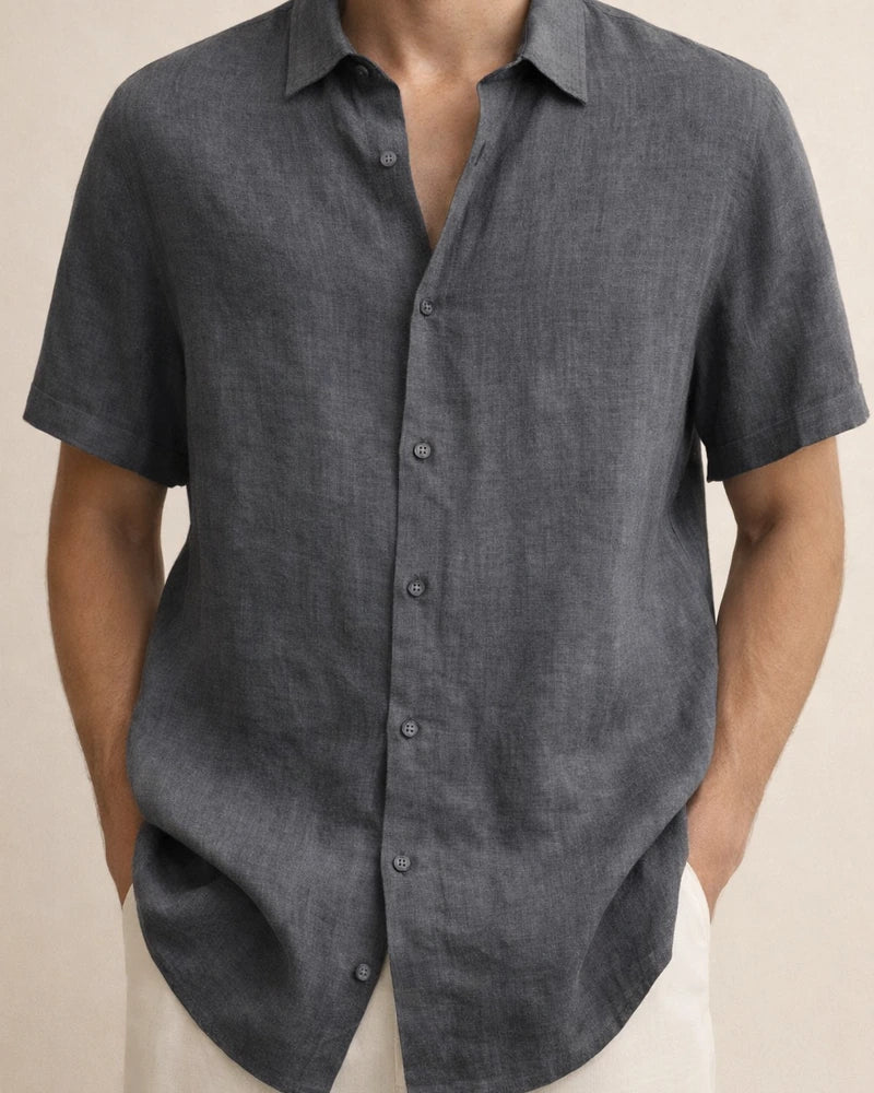 Men's Shirt Linen Shirt Casual Shirt Summer Shirt Beach Shirt Button Down Shirt Black White Blue Short Sleeve Plain Lapel Summer Casual Daily Clothing Apparel | JRSEE:30e4fc90-3b86-4f1c-a5f9-4ebef93eba45