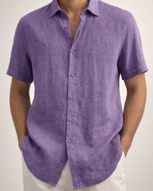 Men's Shirt Linen Shirt Casual Shirt Summer Shirt Beach Shirt Button Down Shirt Black White Blue Short Sleeve Plain Lapel Summer Casual Daily Clothing Apparel | JRSEE:a8a5da87-0a55-4baa-8ba6-bc6f2e0f87be