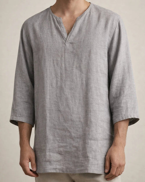 Men's Shirt Linen Shirt Solid Color Plain Collar Light Blue ArmyGreen Black White Orange Street Beach Long Sleeve Clothing Apparel Breathable | JRSEE:85cd2569-87fd-4f35-ae7b-1de07c54284b