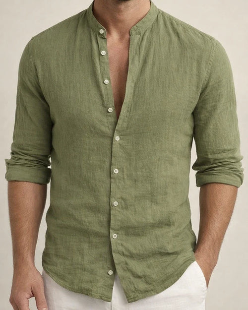Men's Shirt Linen Shirt Solid Color Plain Collar Maroon Black White Pink Army Green Street Daily Long Sleeve Clothing Apparel Fashion Lightweight Casual Comfortable | JRSEE:f4c3bd20-b39e-42ea-bf0c-5771d78b5599