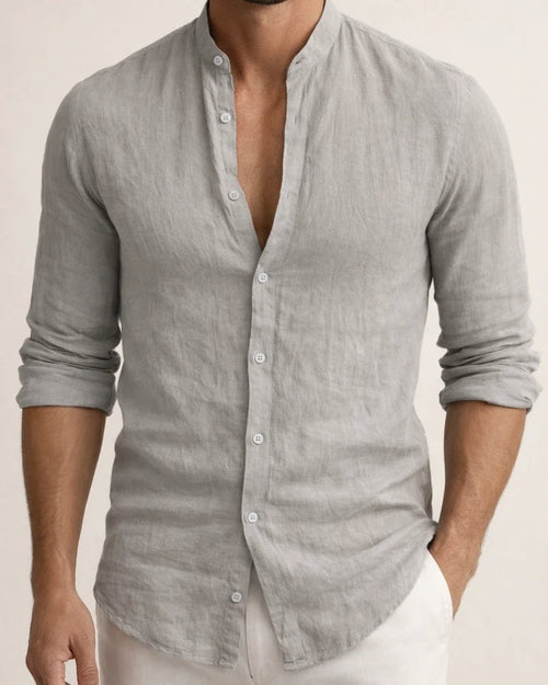 Men's Shirt Linen Shirt Solid Color Plain Collar Maroon Black White Pink Army Green Street Daily Long Sleeve Clothing Apparel Fashion Lightweight Casual Comfortable | JRSEE:5d3f156e-a4d0-4c71-8c20-fb62d17b8899