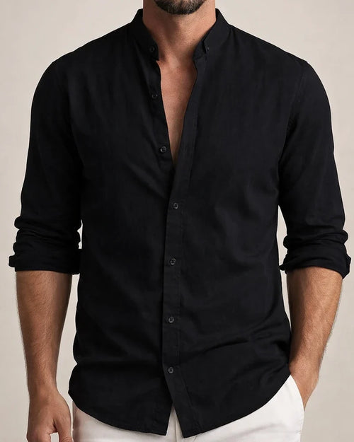 Men's Shirt Linen Shirt Solid Color Plain Collar Maroon Black White Pink Army Green Street Daily Long Sleeve Clothing Apparel Fashion Lightweight Casual Comfortable | JRSEE:855cf614-69ce-47ab-a971-f76c42ac482f