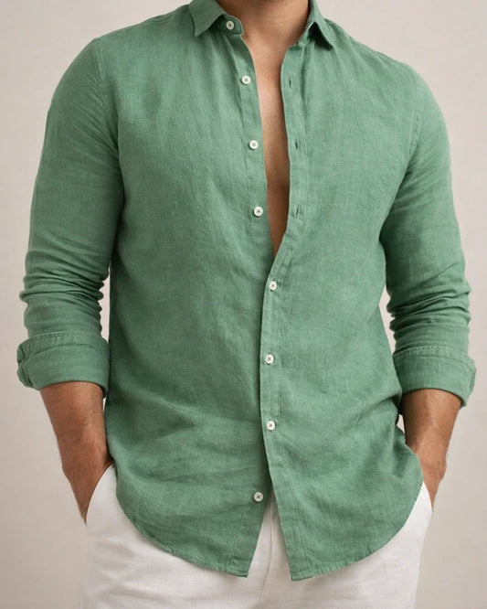 Men's Shirt Linen Shirt Summer Shirt Beach Shirt White Pink Blue Long Sleeve Plain Lapel Spring & Summer Hawaiian Holiday Clothing Apparel Basic | JRSEE:b0196279-957b-4a90-9f7c-3363343bf7fb