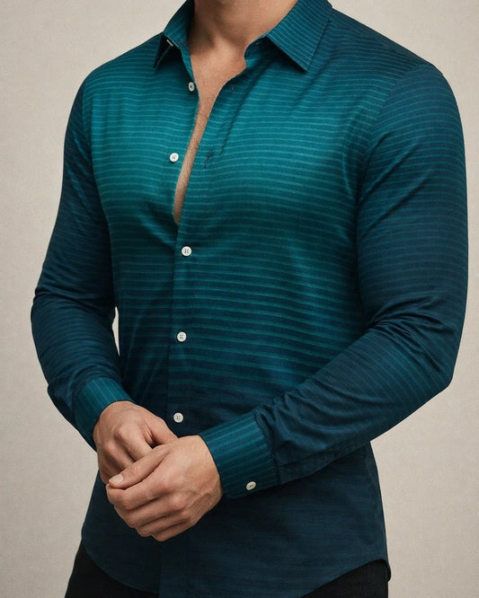 Men's Shirt Long Sleeve Gradient Turndown Button-Down Tops Green Black Blue Purple Red Daily Holiday Fashion Casual Breathable | JRSEE:c54bceec-ce5d-4245-a7c0-2415d5a63a57