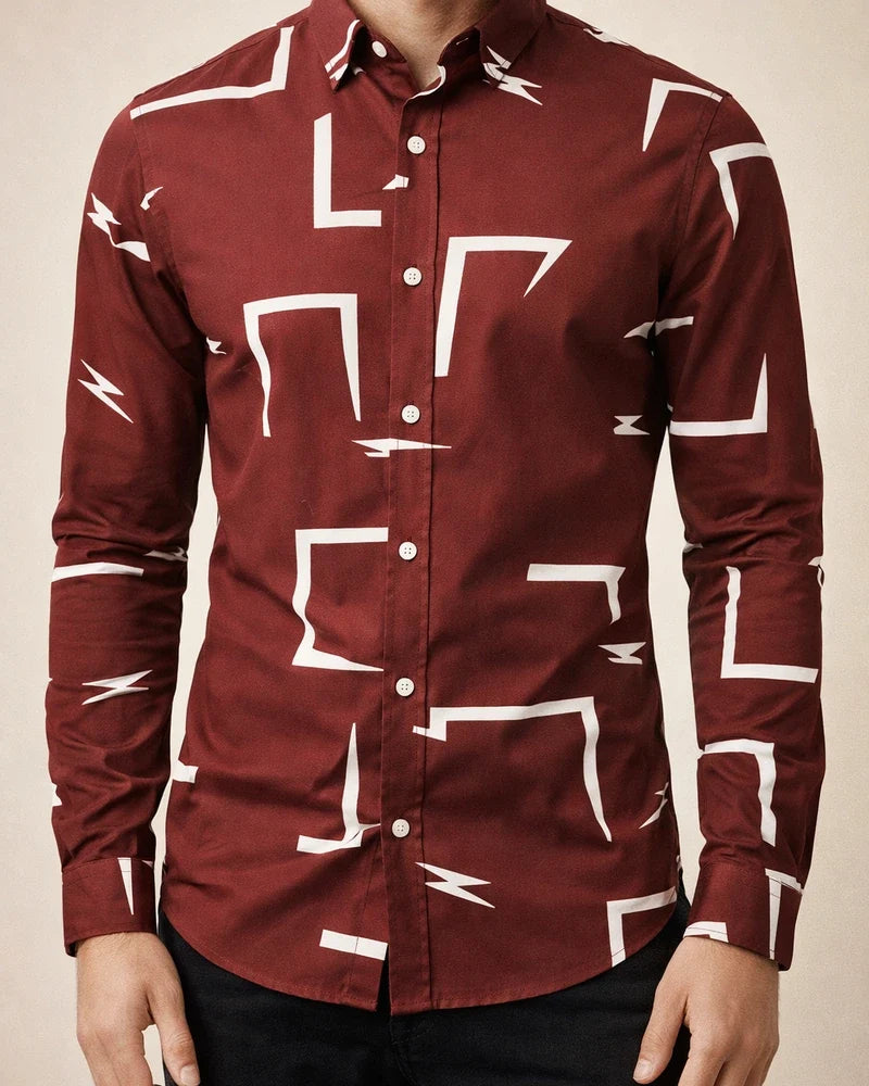 Men's Shirt New Irregular Print Casual Shirt Long Sleeve Shirt | JRSEE:3d92b06f-ce9e-45e2-bcec-a17ee1a4df35