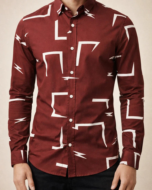 Men's Shirt New Irregular Print Casual Shirt Long Sleeve Shirt | JRSEE:3d92b06f-ce9e-45e2-bcec-a17ee1a4df35