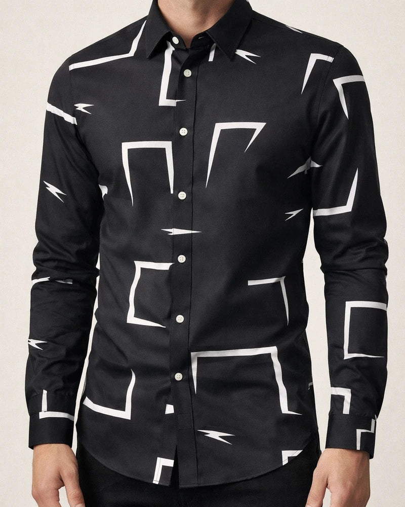 Men's Shirt New Irregular Print Casual Shirt Long Sleeve Shirt | JRSEE:843f61c7-d50a-439a-92d0-27662f0cc7cb