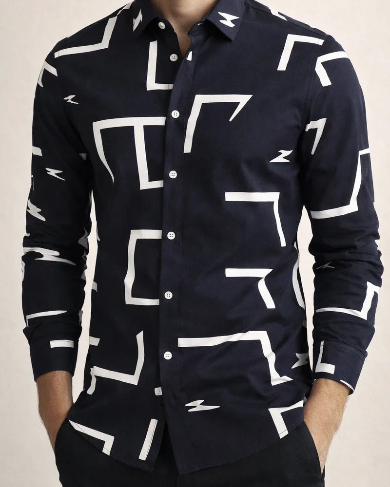 Men's Shirt New Irregular Print Casual Shirt Long Sleeve Shirt | JRSEE:f6466c67-922a-413c-84e5-b67c5a177246