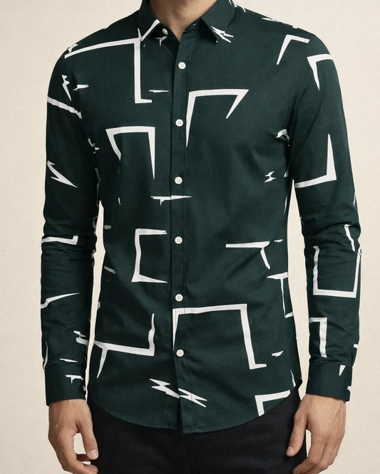 Men's Shirt New Irregular Print Casual Shirt Long Sleeve Shirt | JRSEE:2f9e7d69-2e1b-4adc-84de-edf6a481a8d4