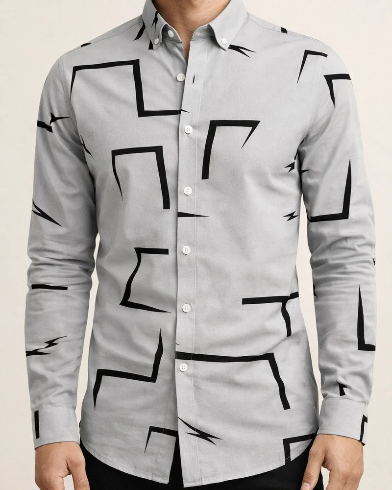 Men's Shirt New Irregular Print Casual Shirt Long Sleeve Shirt | JRSEE:fc1119e7-31cf-4c0e-aa8b-ad89d806faa5