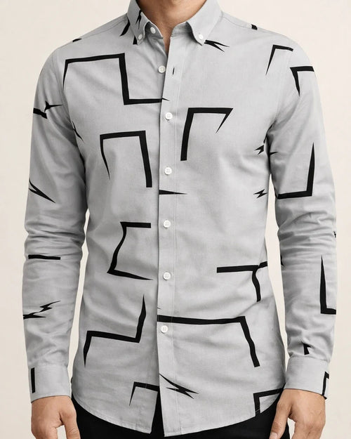 Men's Shirt New Irregular Print Casual Shirt Long Sleeve Shirt | JRSEE:fc1119e7-31cf-4c0e-aa8b-ad89d806faa5