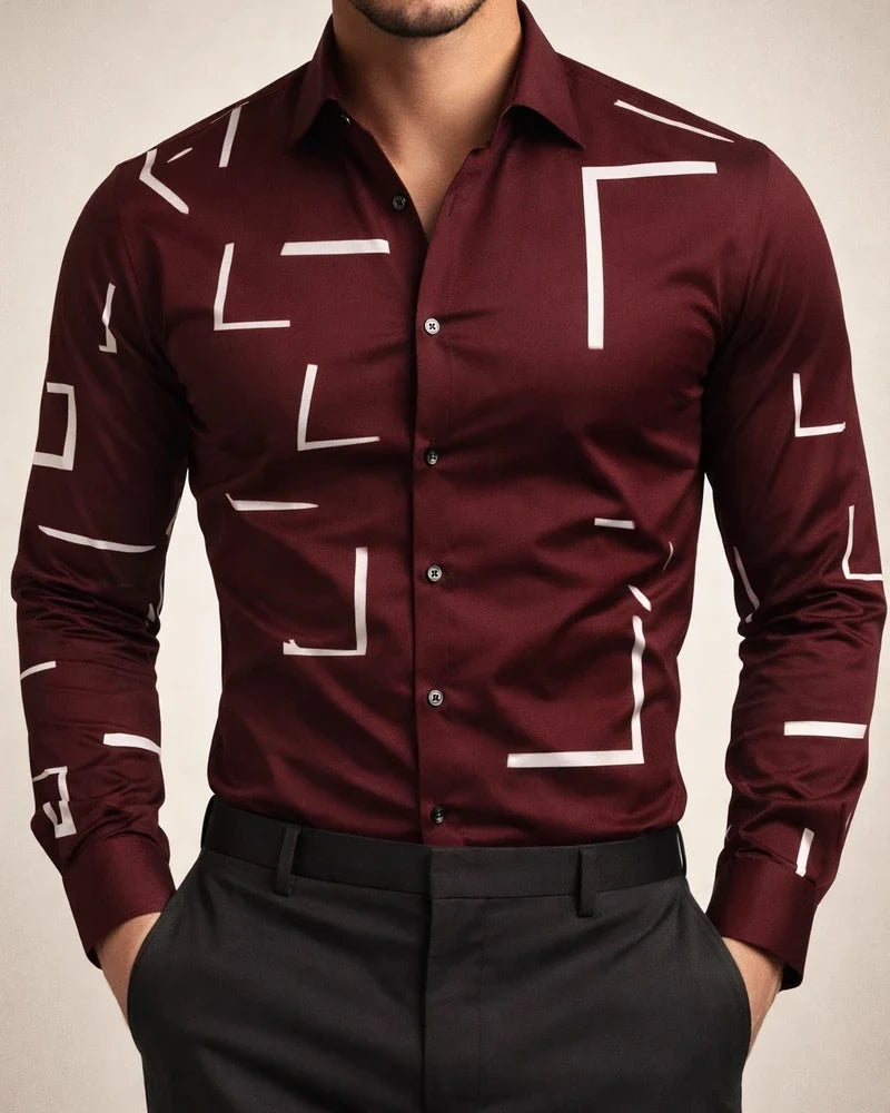 Men's Shirt New Irregular Print Casual Shirt Long Sleeve Shirt | JRSEE:0220e4e0-e601-4103-ba1b-fba9dd696ac8