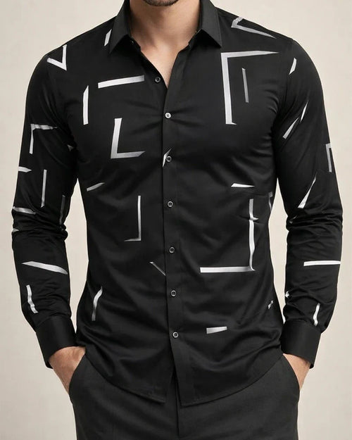 Men's Shirt New Irregular Print Casual Shirt Long Sleeve Shirt | JRSEE:ac165a30-848c-4fd1-820f-4eae9df7d3a9