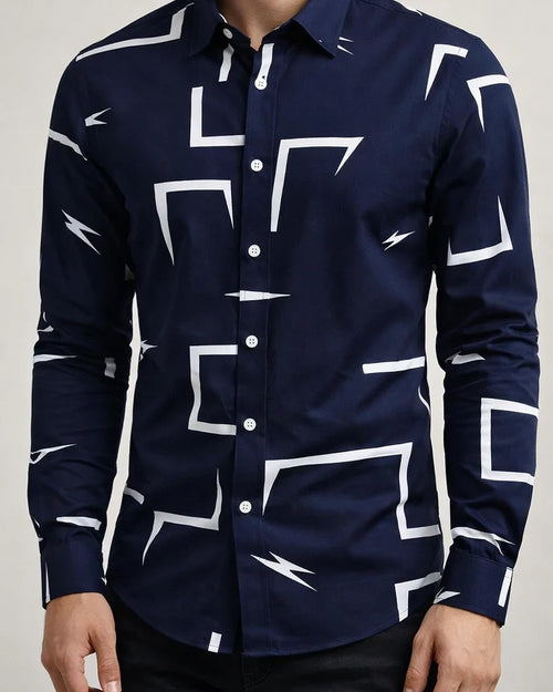 Men's Shirt New Irregular Print Casual Shirt Long Sleeve Shirt | JRSEE:53087b47-8177-4061-943b-135b472bbe57