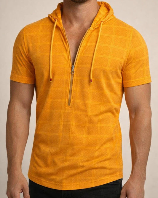 Men's Shirt non-printing Solid Colored Collar Hooded Office / Career Daily Short Sleeve Tops Simple Vacation Casual Daily White Black / Machine wash / Hand wash / Wet and Dry Cleaning / Holiday | JRSEE:72175374-4856-4b8d-a618-d77504316469