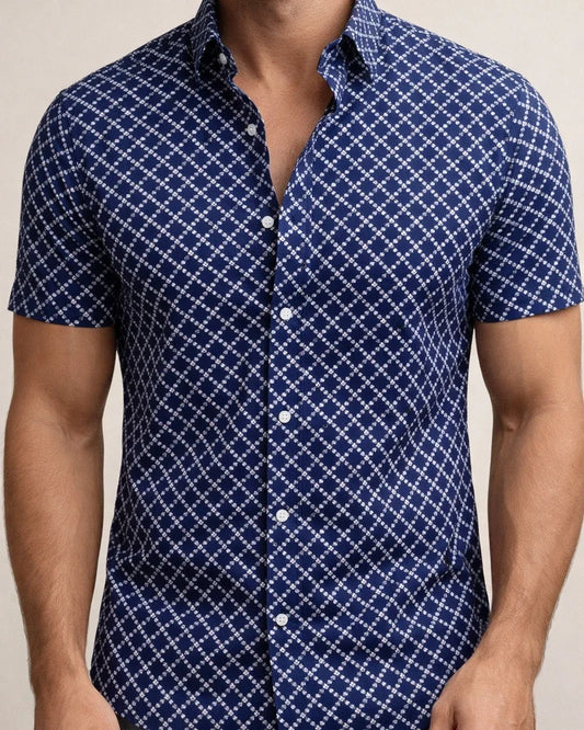 Men's Shirt Short Sleeve Print Design Casual Print White Black Red Lattice Turndown Tops Beach / Summer / Summer | JRSEE:f3494566-8708-451c-b2c5-3e4bc709340f