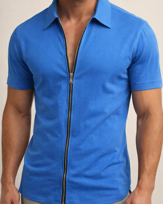 Men's Shirt Summer Shirt Black White Yellow Blue Khaki Short Sleeve Holiday Vintage Turndown Casual Daily Zipper Clothing Apparel Fashion Simple Casual Classic | JRSEE:6c0858df-a3fd-469d-86c7-ead53fd7faaf